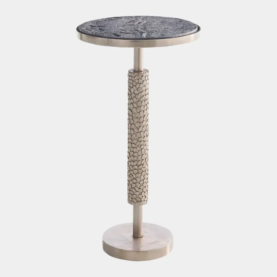 Kelly Nickel/Gray Hammered Martini Table