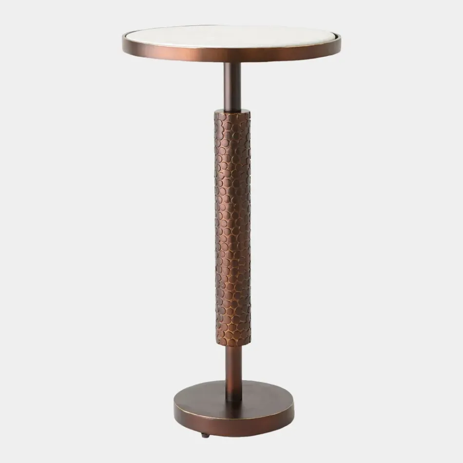 Kelly Bronze-White Hammered Martini Table