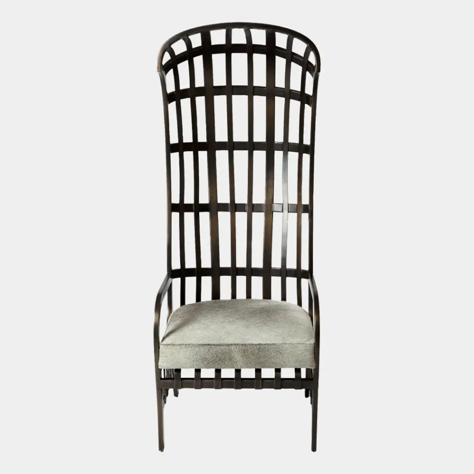 Beathan with Gray Hair-on-Hide Chair