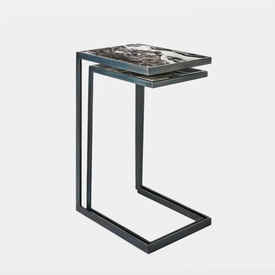 Nudge Gunmetal Nesting Table
