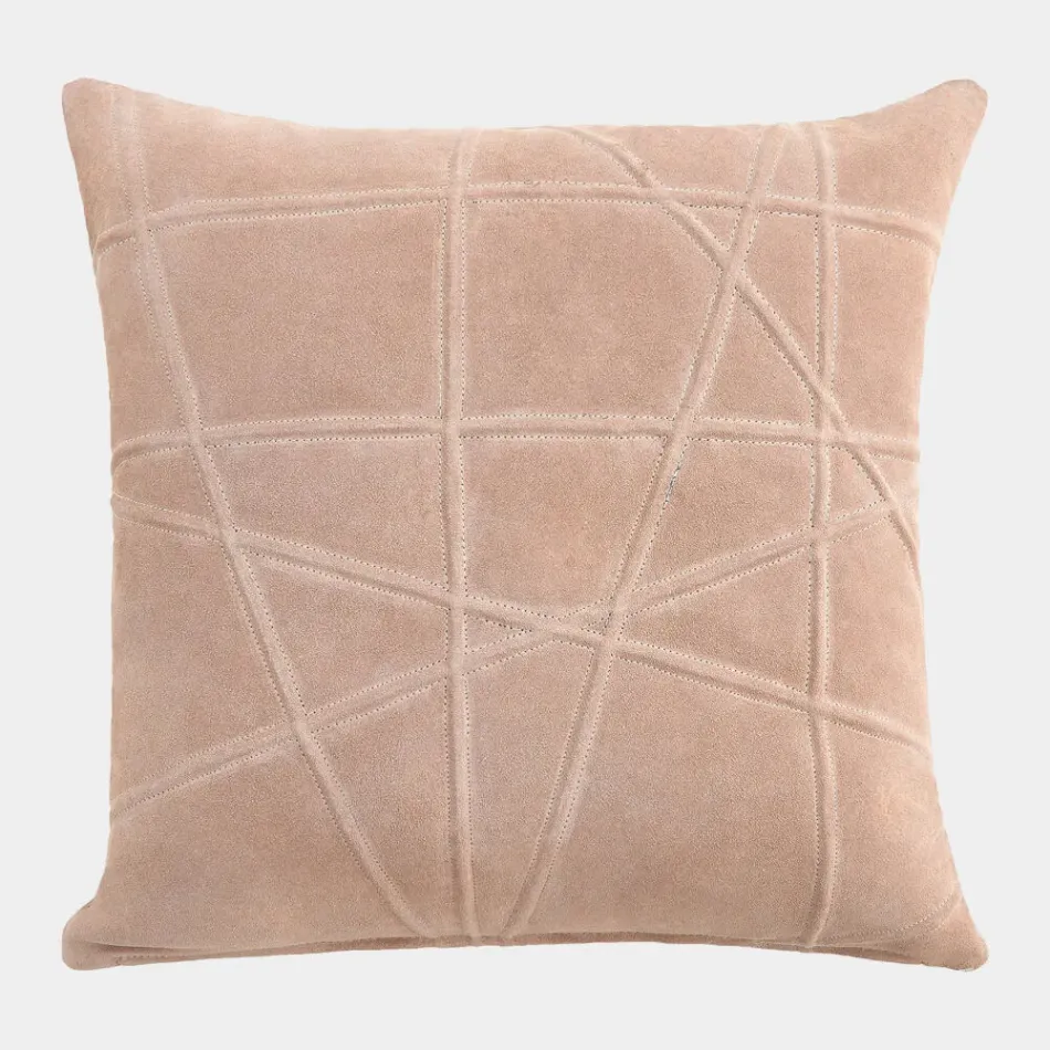 Crossroads Taupe Suede Pillow