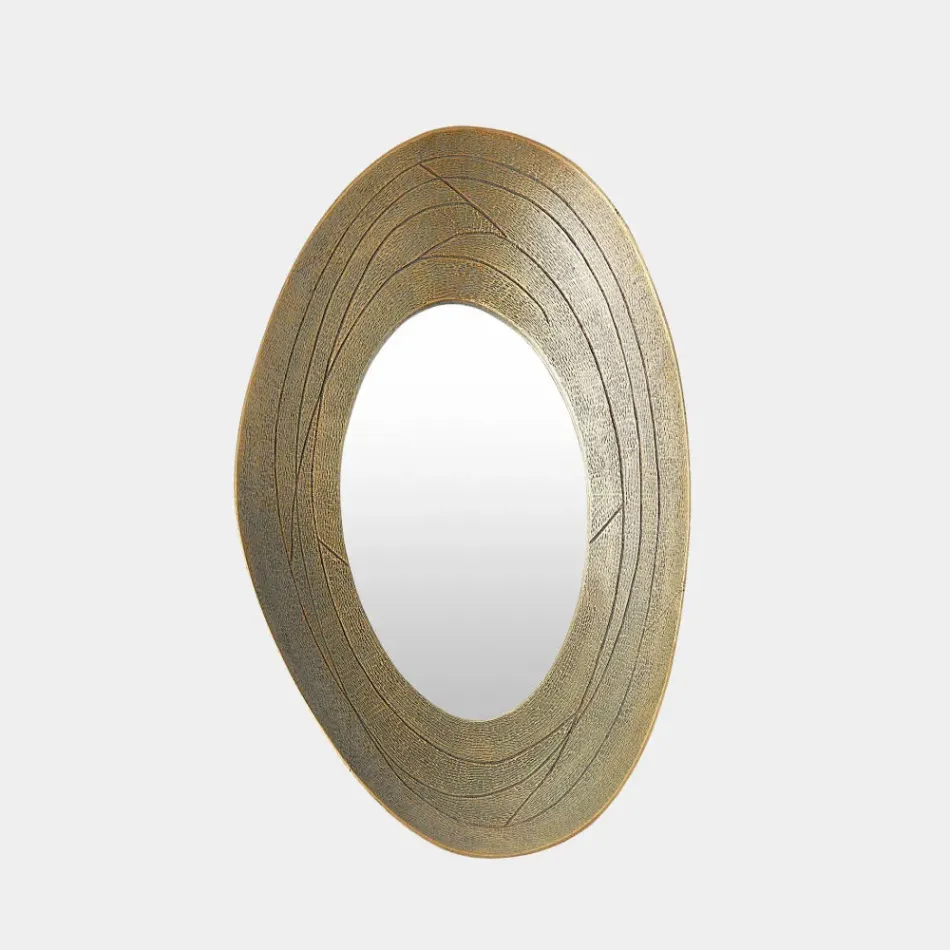 Saturn Antique Gold Mirror Medium