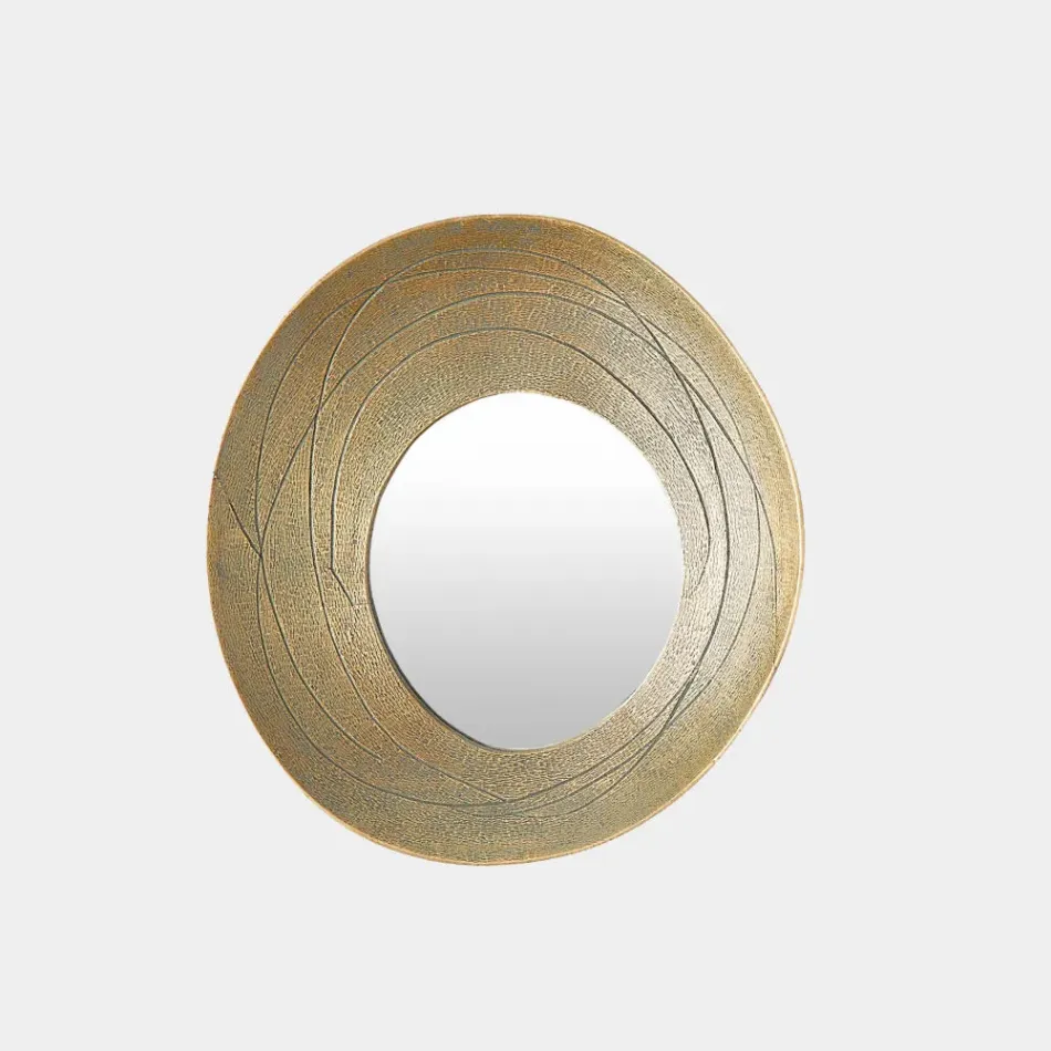 Saturn Antique Gold Mirror Small