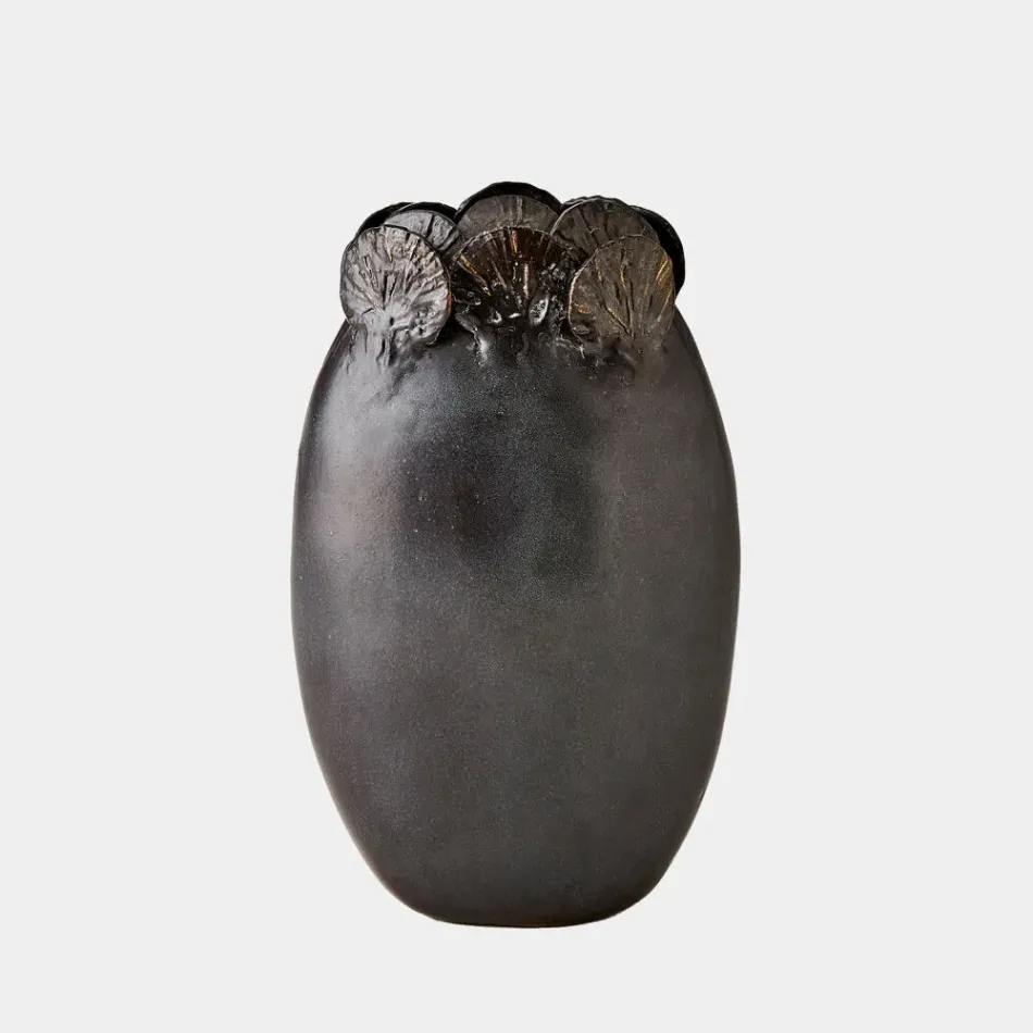 Sand Dollar Black Vase Large