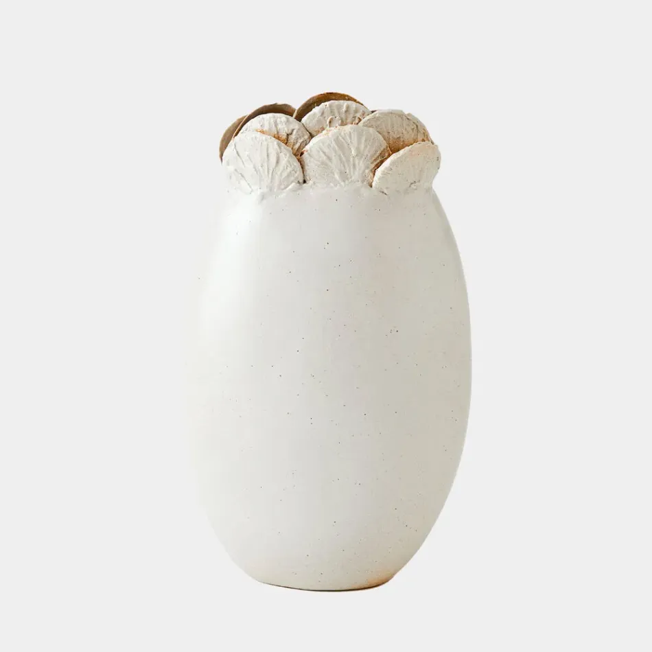 Sand Dollar White Vase Large