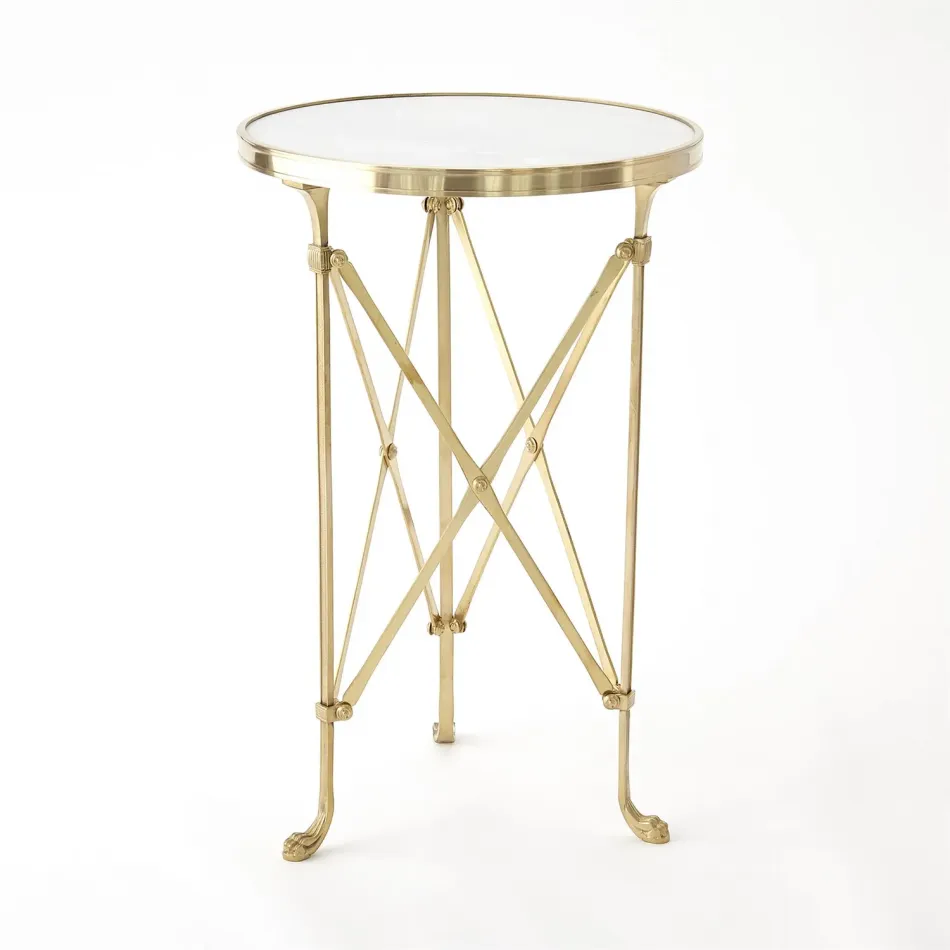 Directoire Table Brass/White Marble