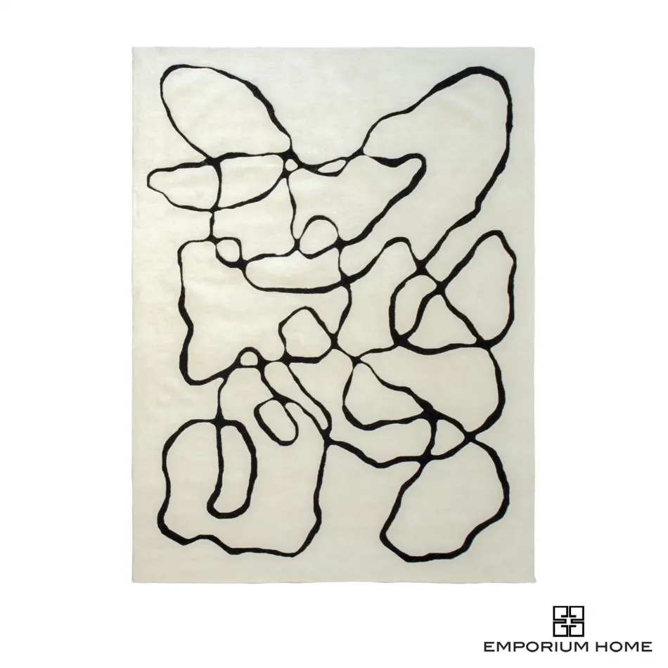 Squiggle Rug Ivory/Black 8' x 10'