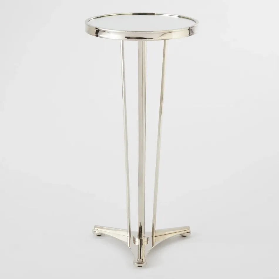 French Moderne Side Table Nickel