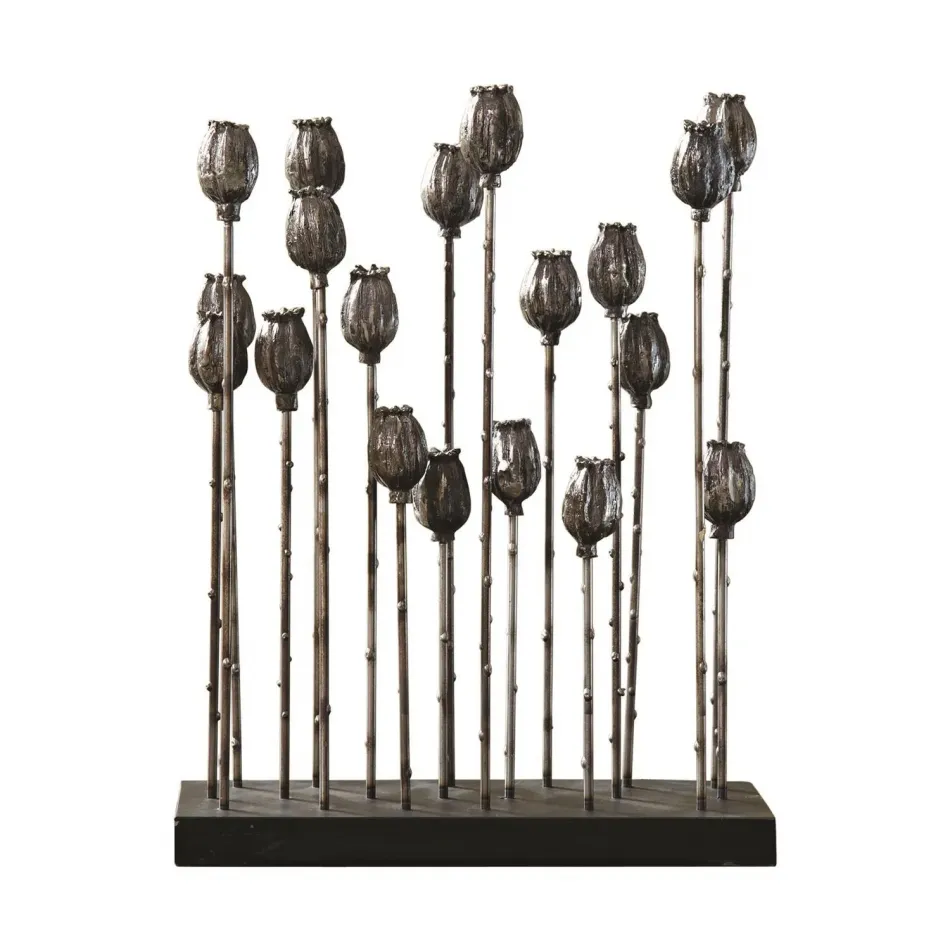 Poppy Pod Sculpture Multi Iron
