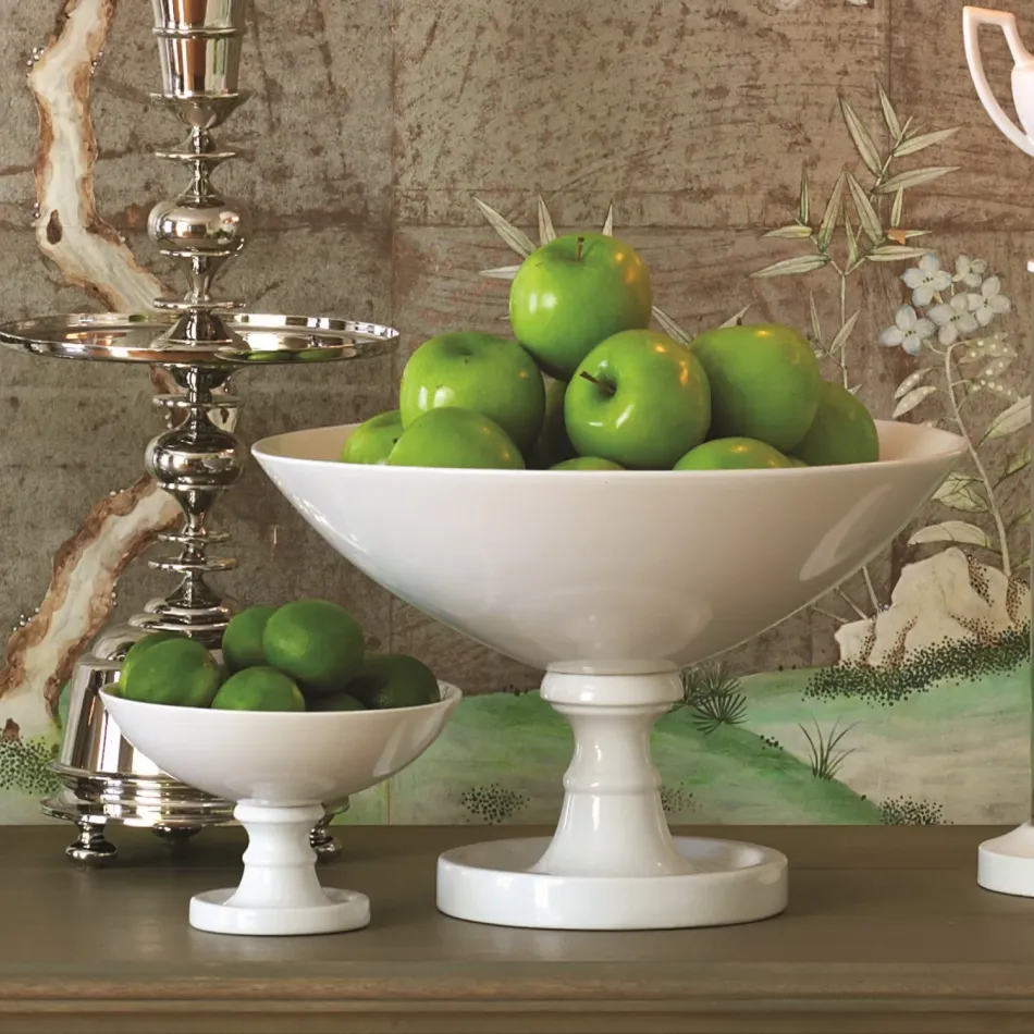White Grand Pedestal Bowl Large