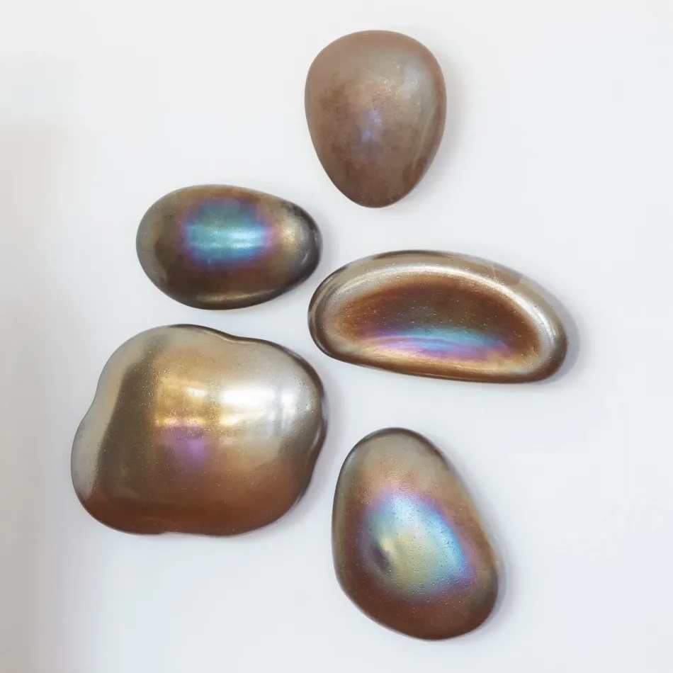S/5 Glass Wall Gems Metallic (Set of 5 )