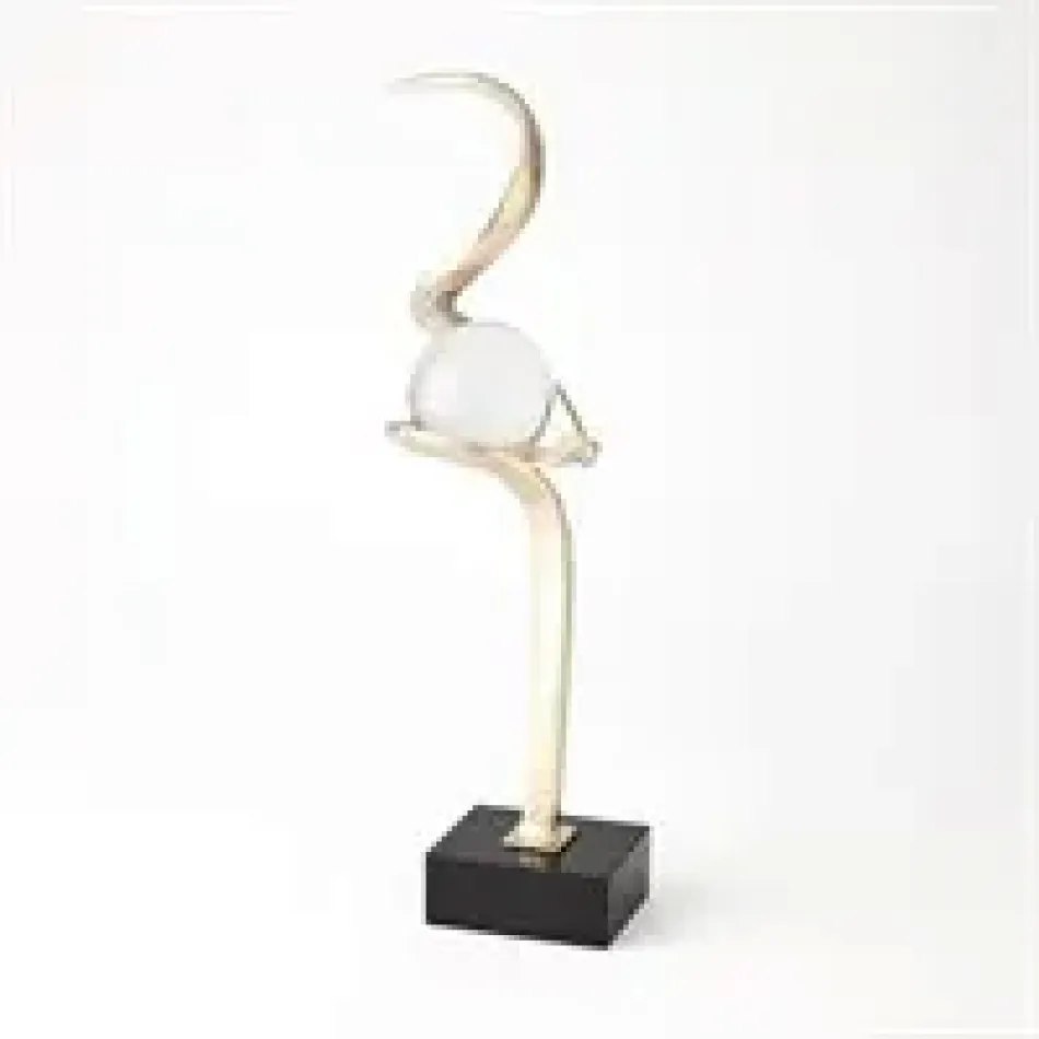 Captured Sphere Sculpture Silver Leaf