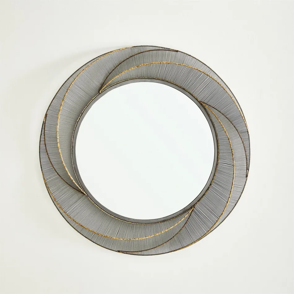 Whip Wire Mirror Iron/Braised Brass