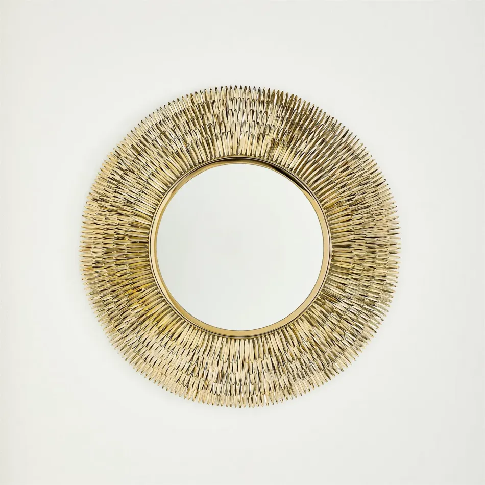 Quill Burst Mirror Brass