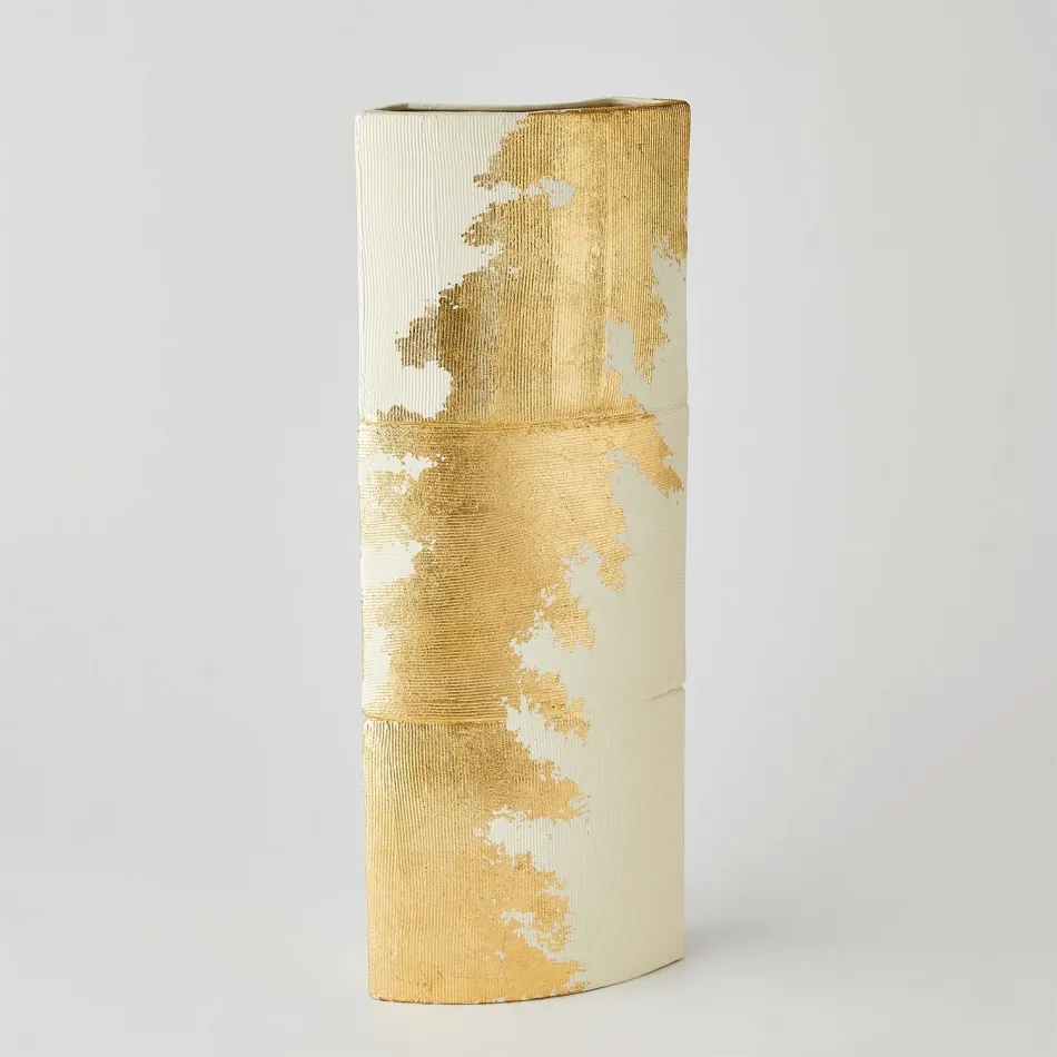 Splashy Gold Leaf Vase Large