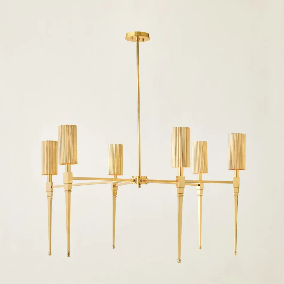 Fluted Chandelier Brass