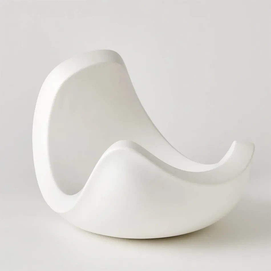 Curl Bowl Matte White Large