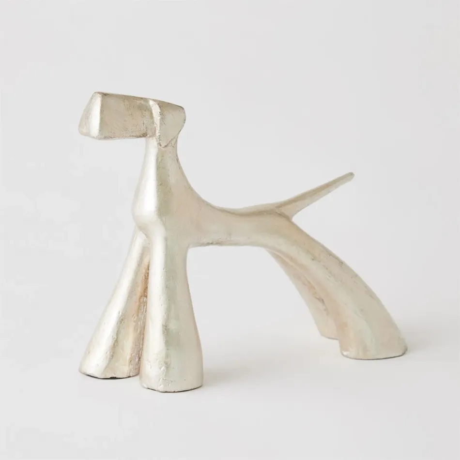 Show Dog Sculpture Silver Leaf