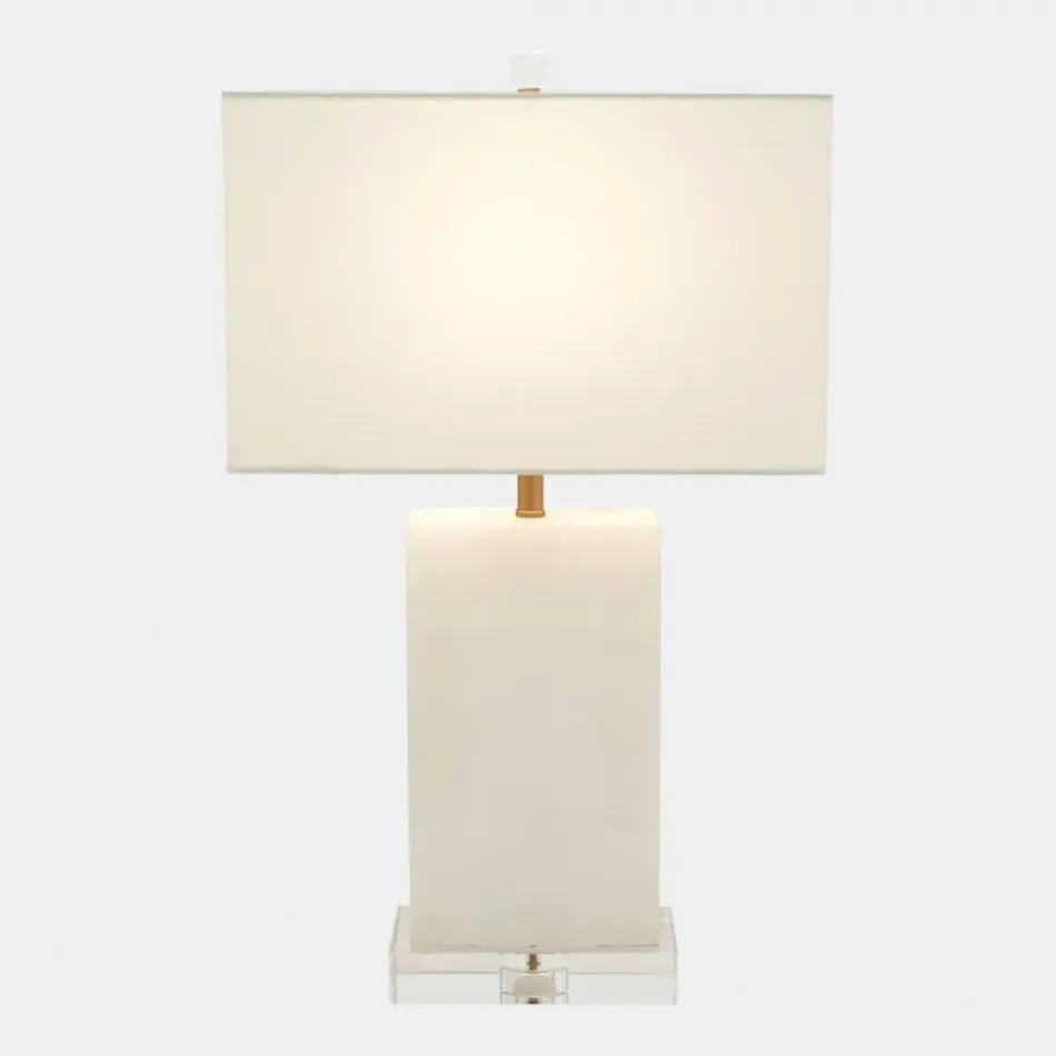 Catalina Alabaster/Brass Rectangular Table Lamp