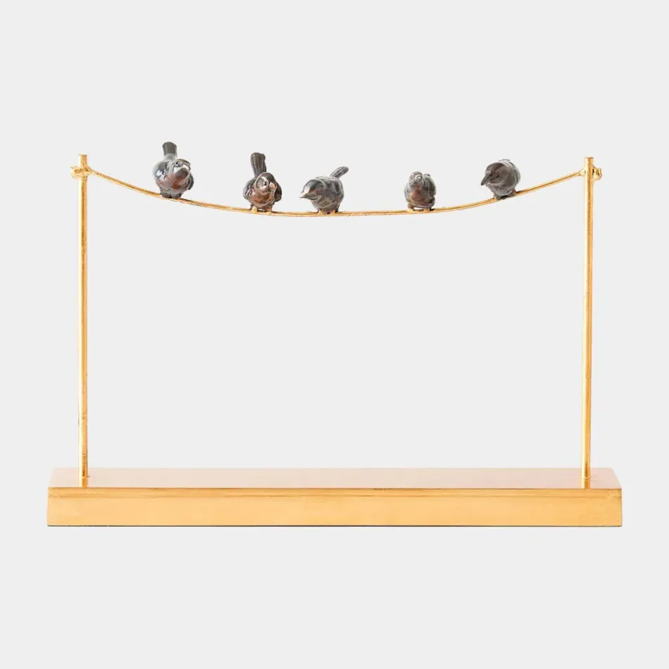 Birds on a Wire Gold Leaf