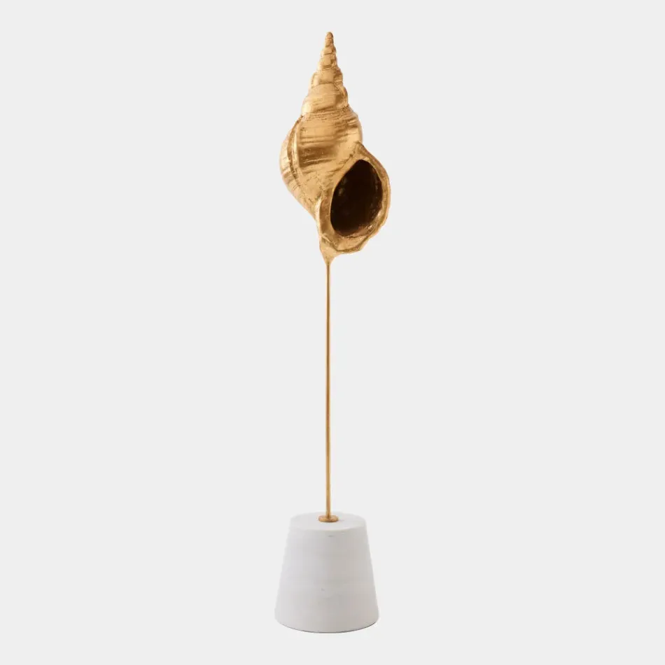 Shells on Marble Miter Gold Leaf