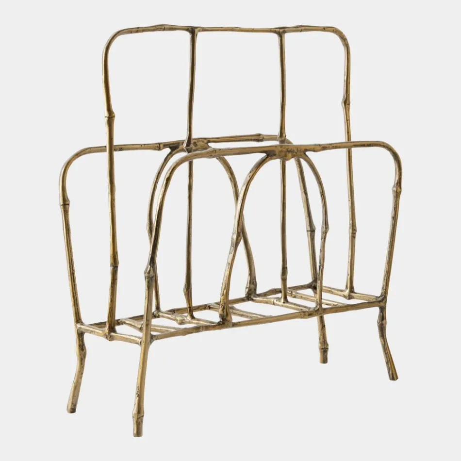 Bamboo Gold Leaf Magazine Rack