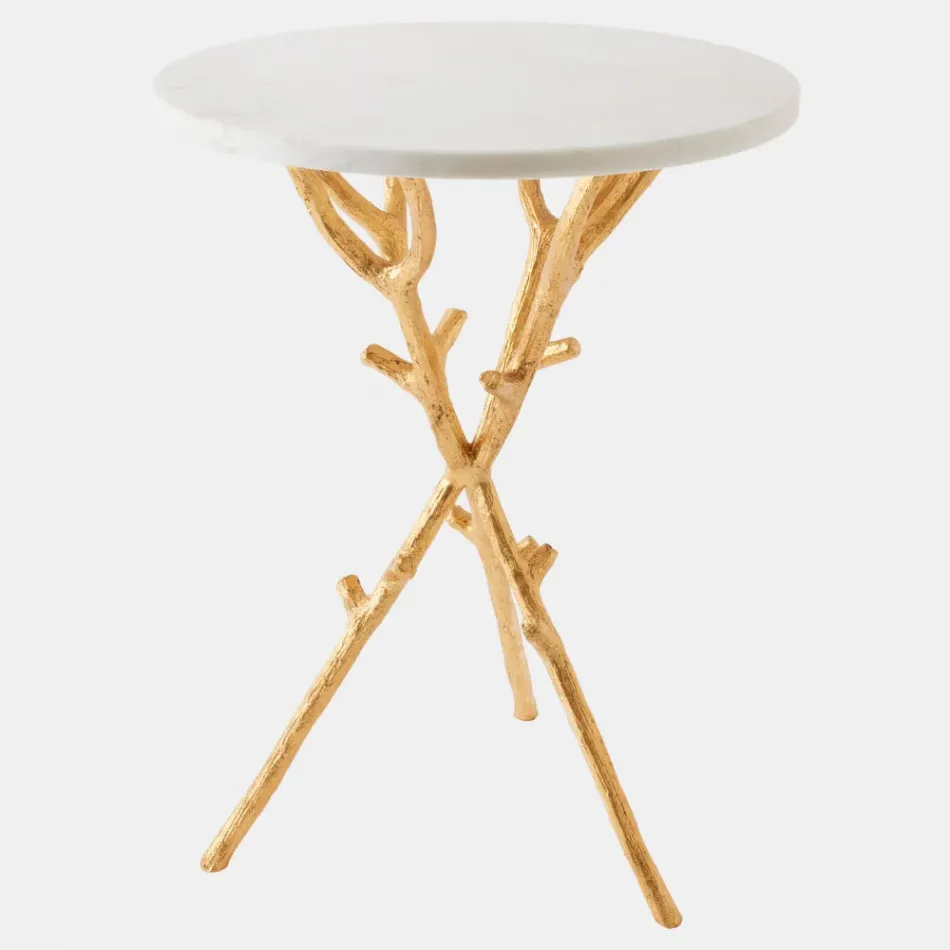 Coral Gold Tripod Side Table