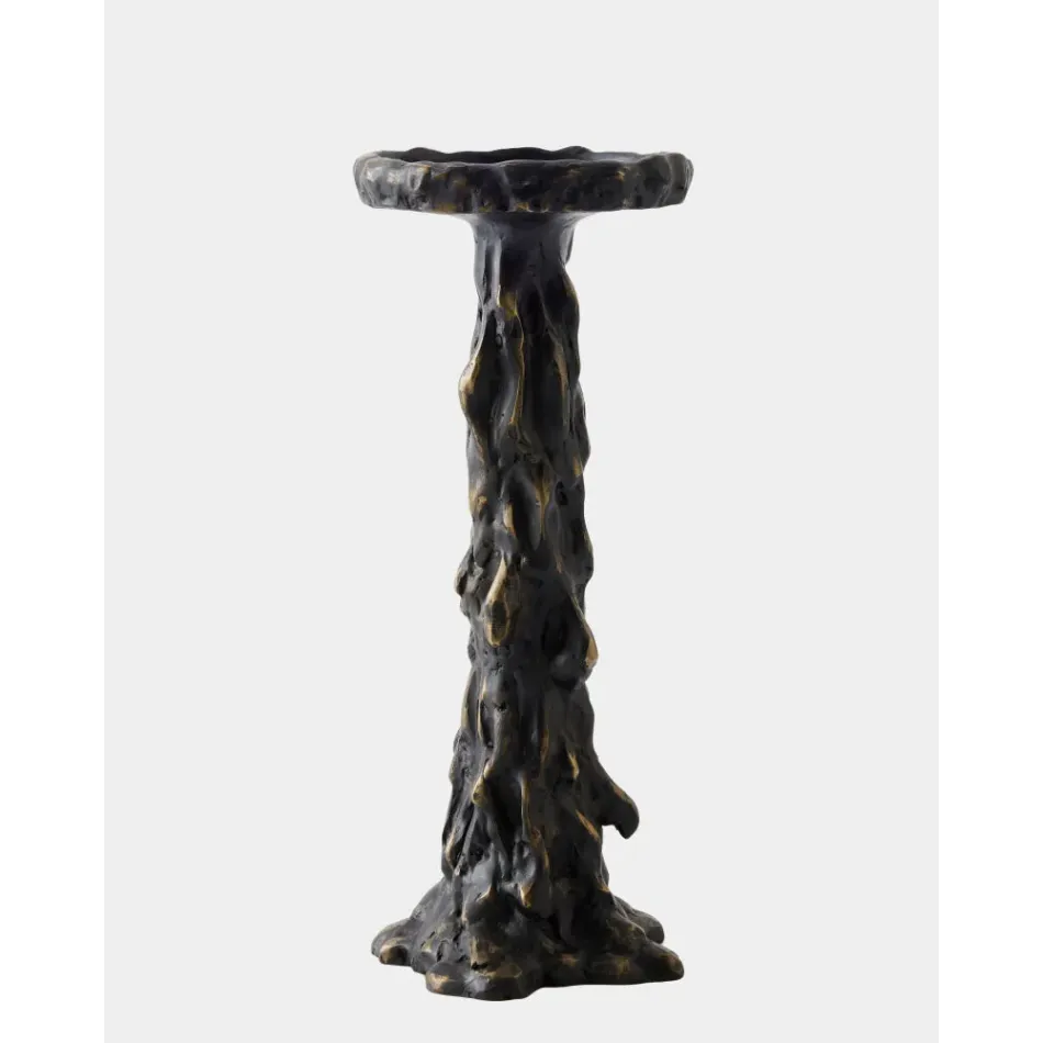 Melting Black Pillar Candle Holder Medium