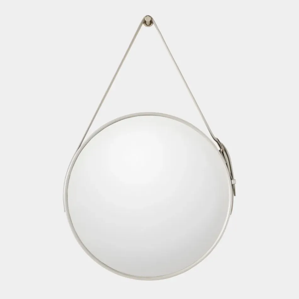 Saddle Silver Round Mirror