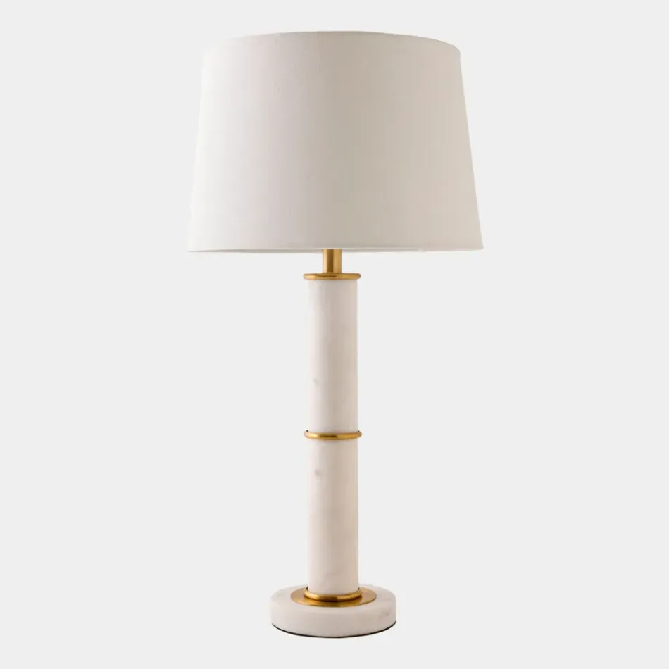 Column White Marble Lamp