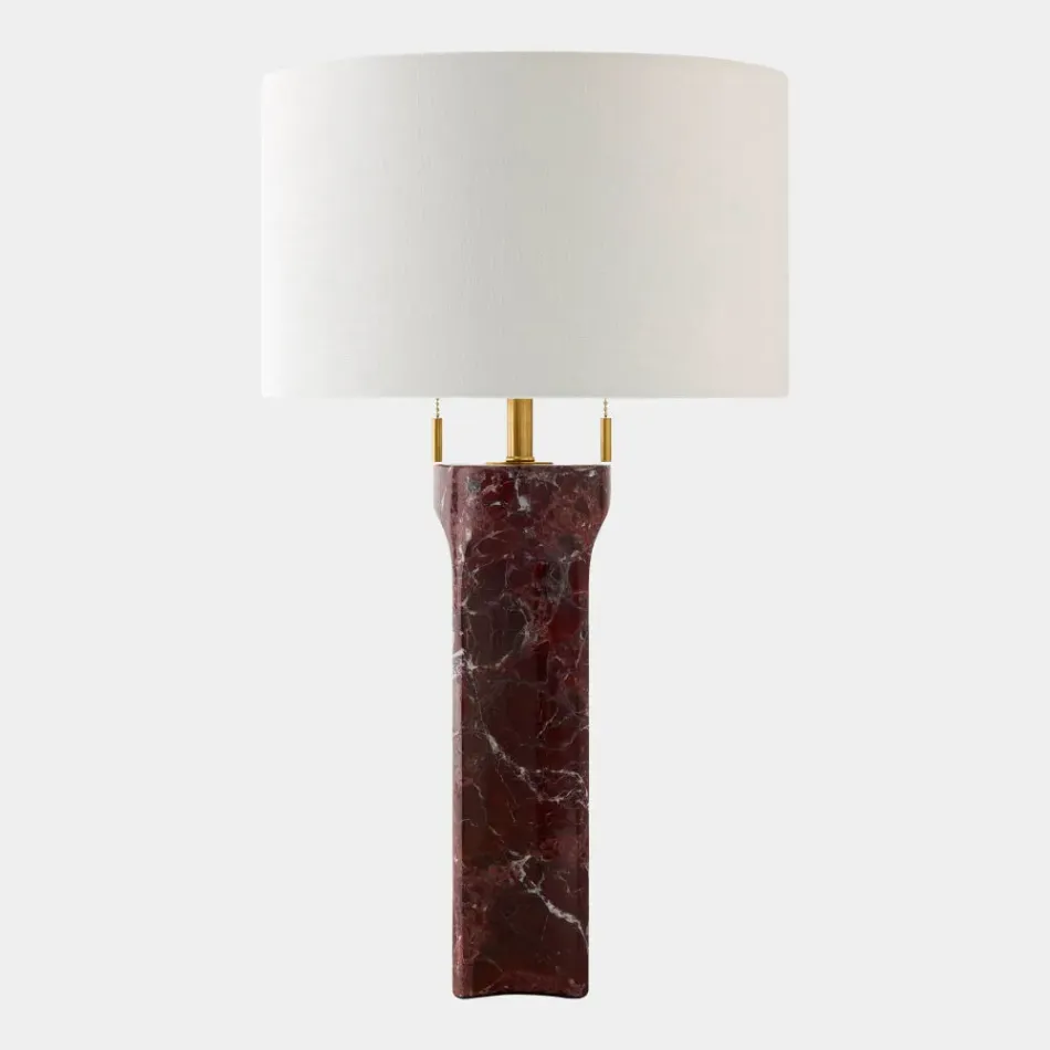 Rory Red Marble Column Lamp