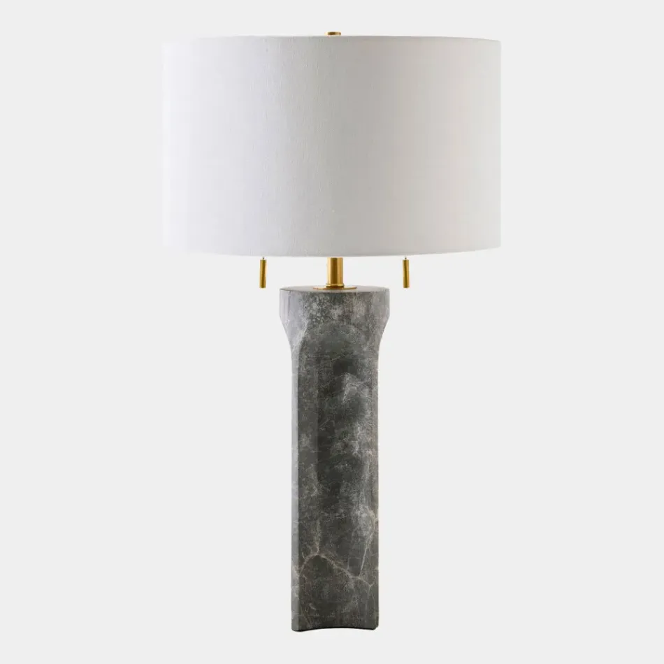 Rory Gray Marble Column Lamp