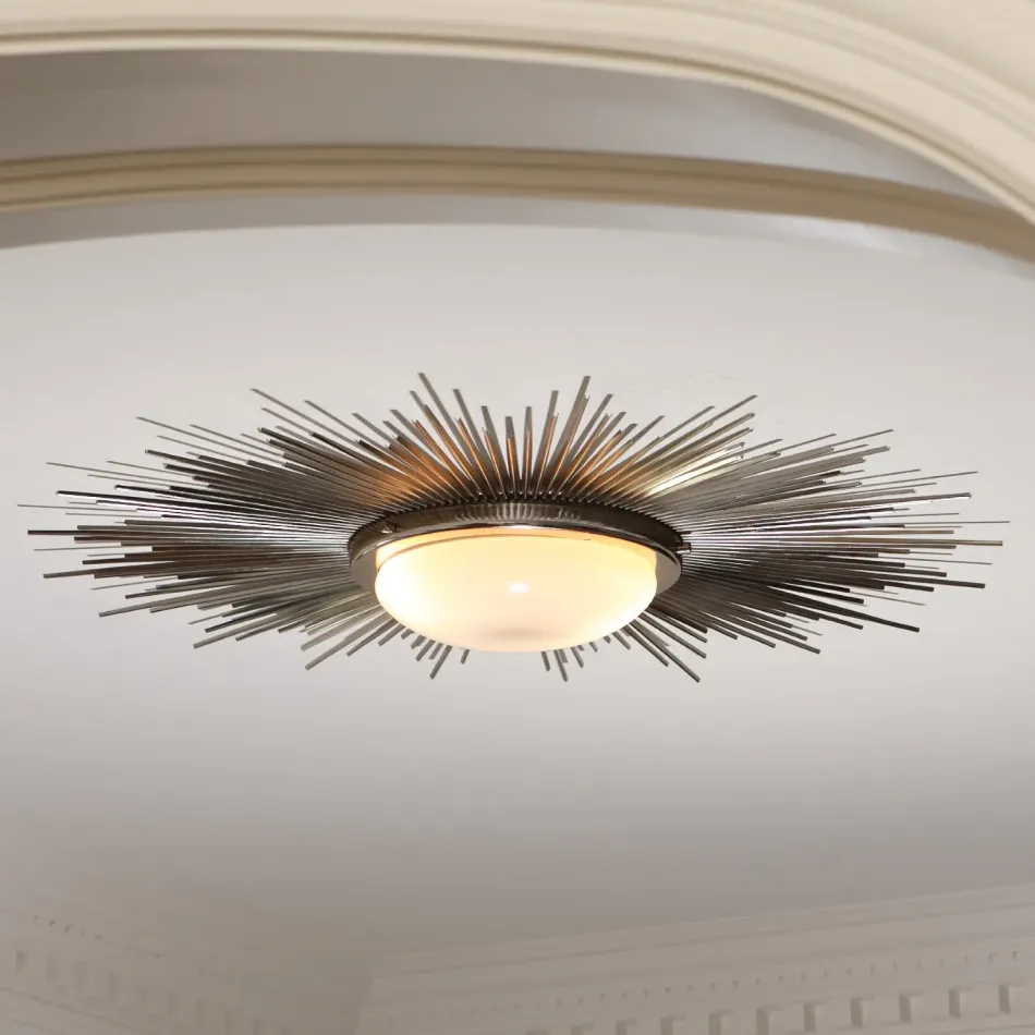 Sunburst Light Fixture Nickel