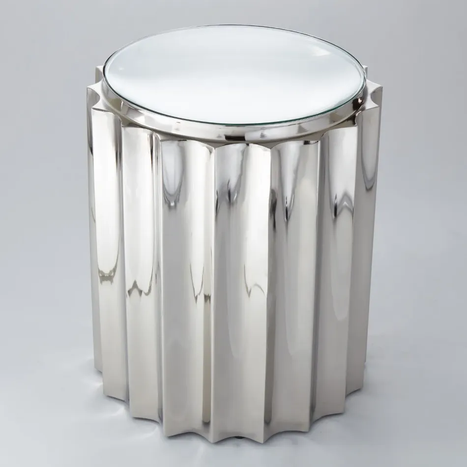 Fluted Column Table Nickel