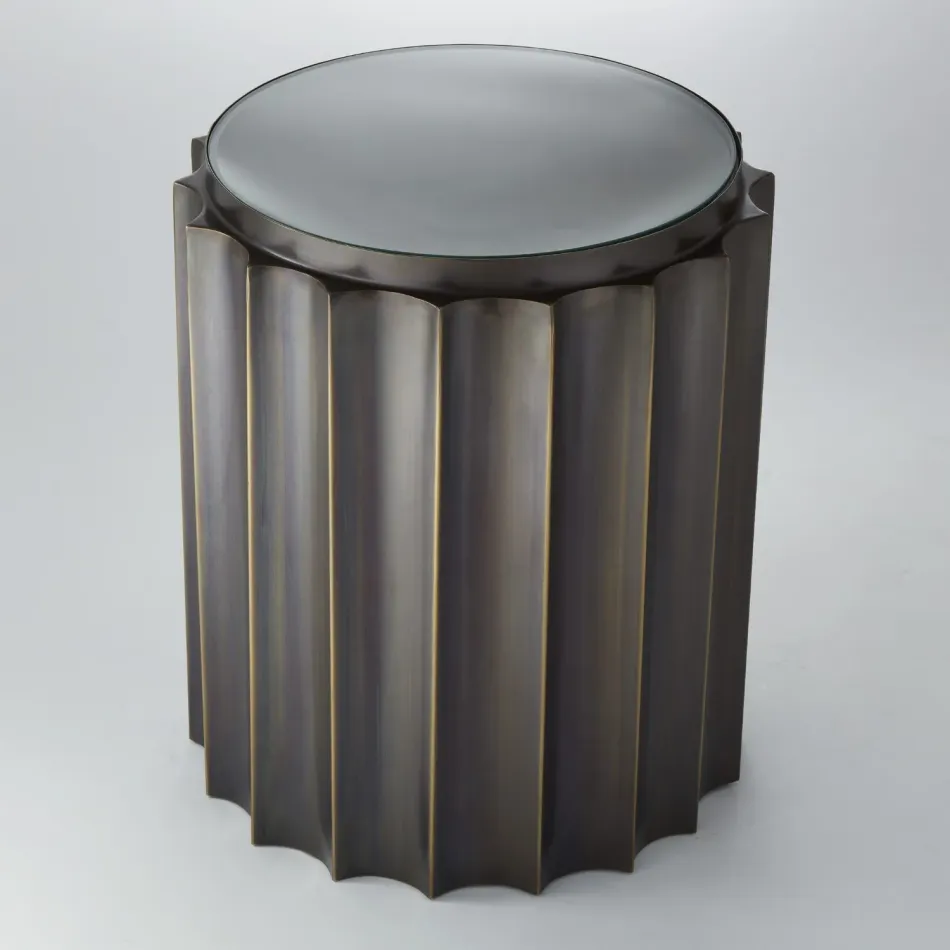 Fluted Column Table Bronze
