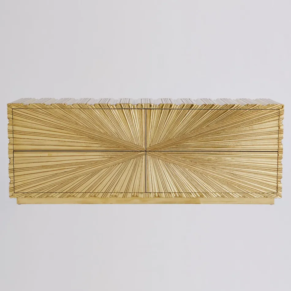 Linenfold Cabinet Brass