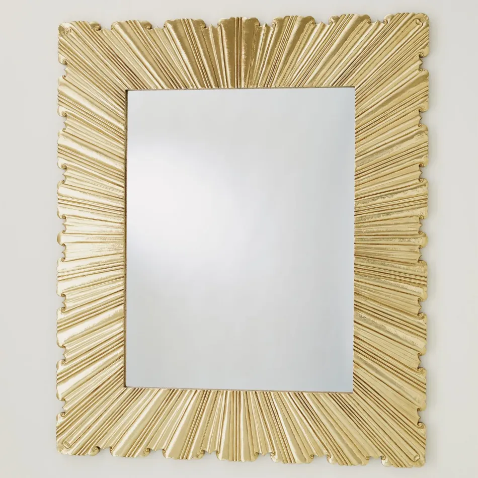 Linenfold Mirror Brass Large