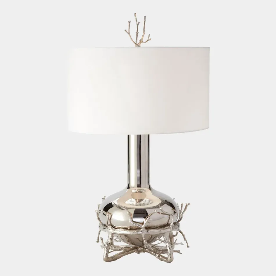 Fat Nickel Twig Table Lamp
