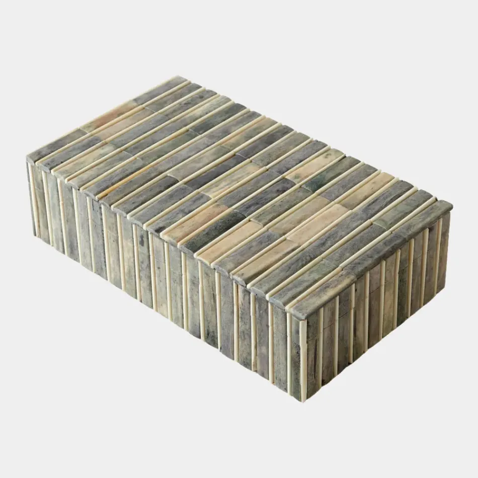 Hemlock Gray/Ivory Bone Box 4"H x 9"W x 15"D