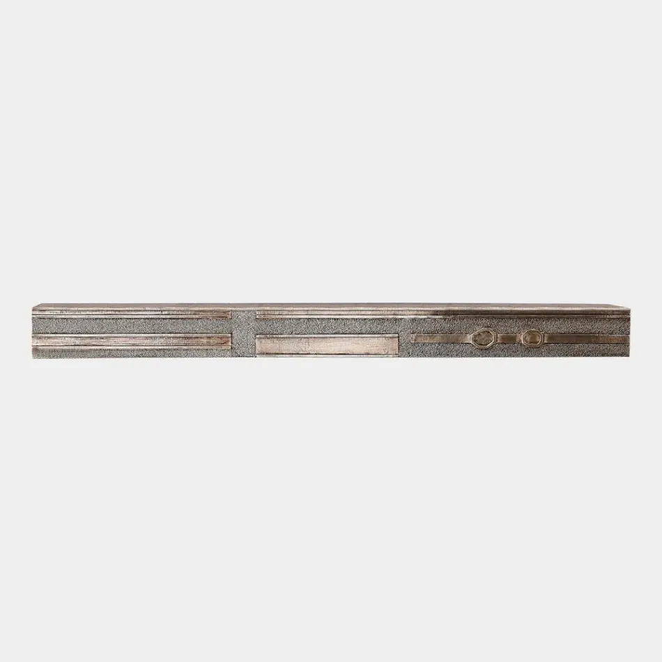 Moderne Block Nickel Floating Shelf