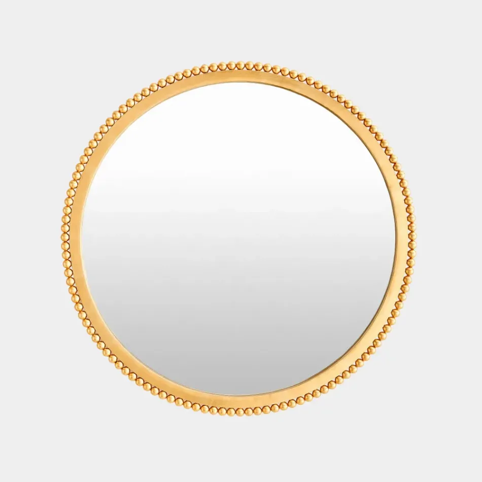 Ball Bearing Gold Leaf Round Mirror 40"H x 40"W x 2"D