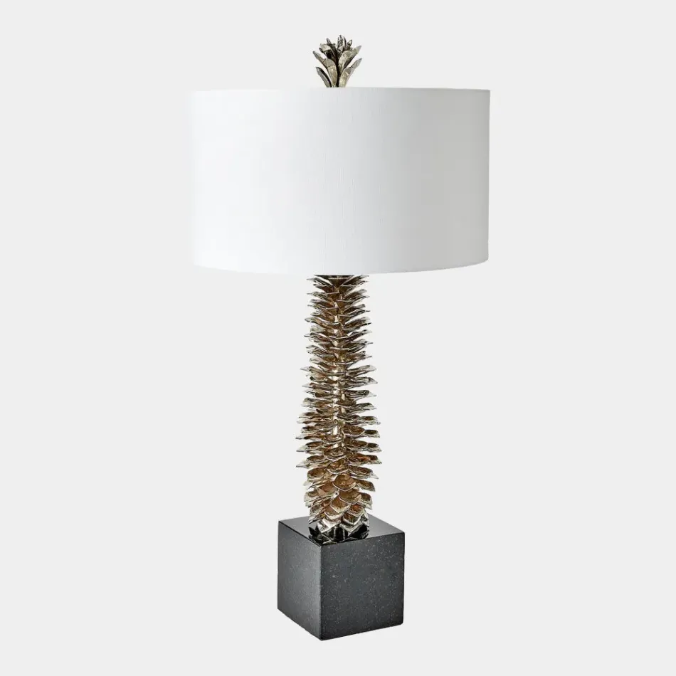 Pinecone Nickel Table Lamp
