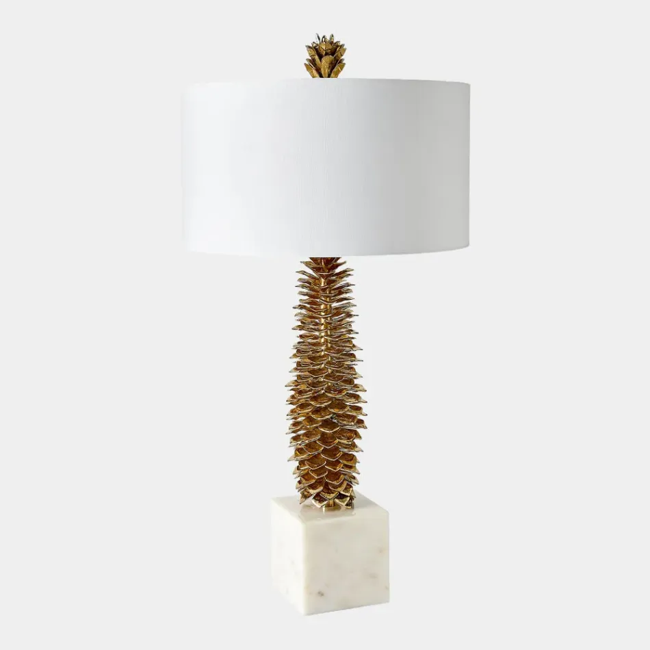Pinecone Brass Table Lamp