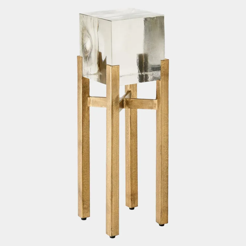 Ice Block Antique Gold Table Single