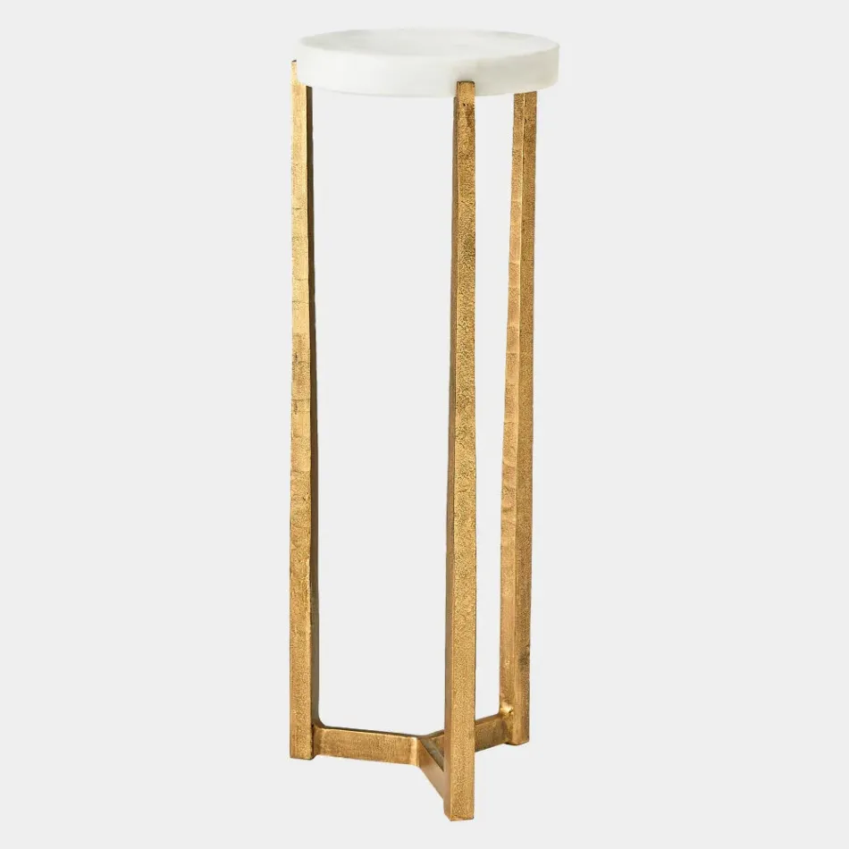 Laura Antique Gold Marble Disk Table