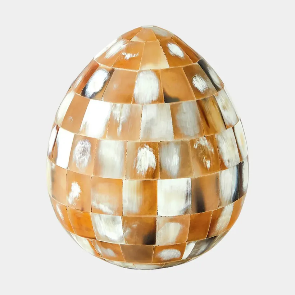 Maculato Natural Horn Egg 6"H x 5"W x 5"D