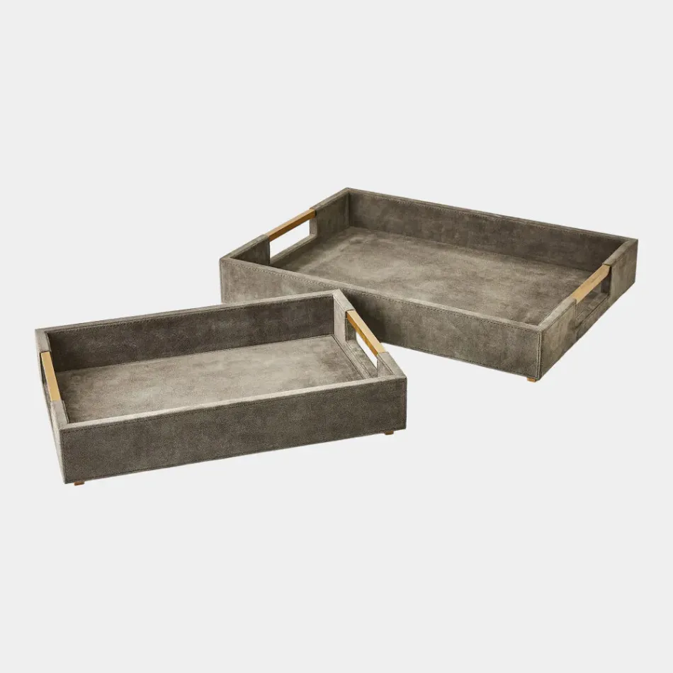 Posh Gray Suede Tray