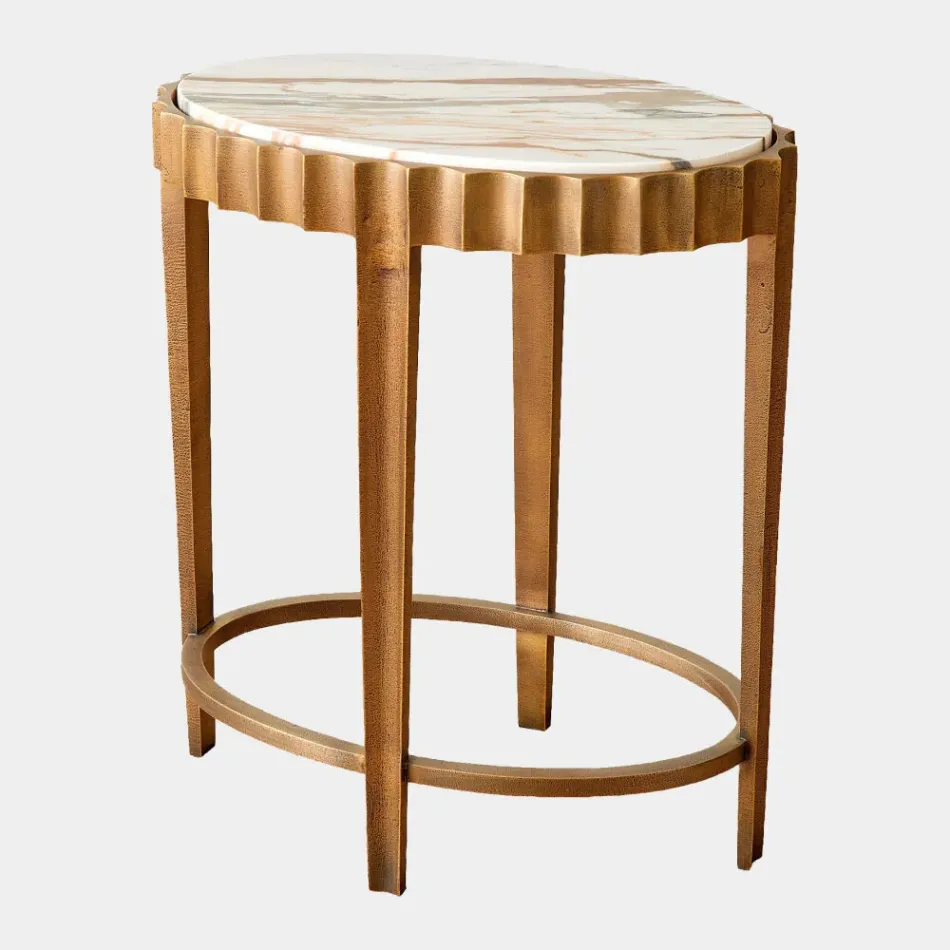 Liberty Vintage Brass/Gold Marble Accent Table