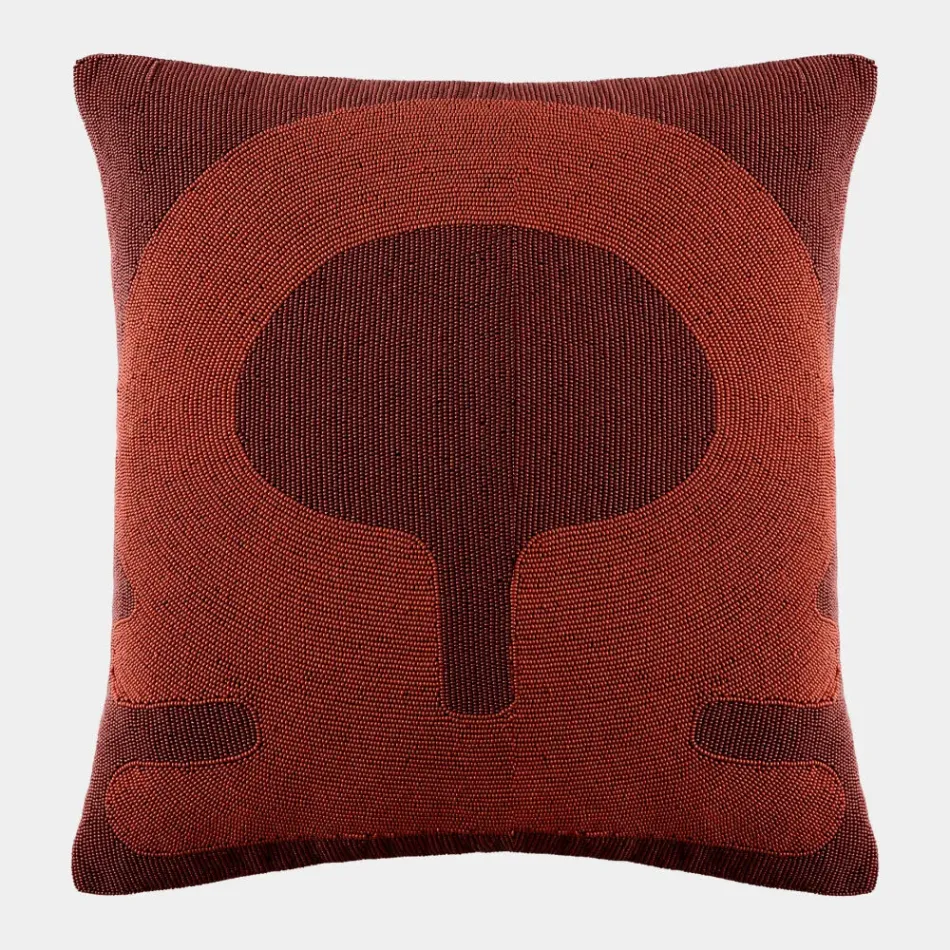 Carthago Key-Rust Beaded Pillow