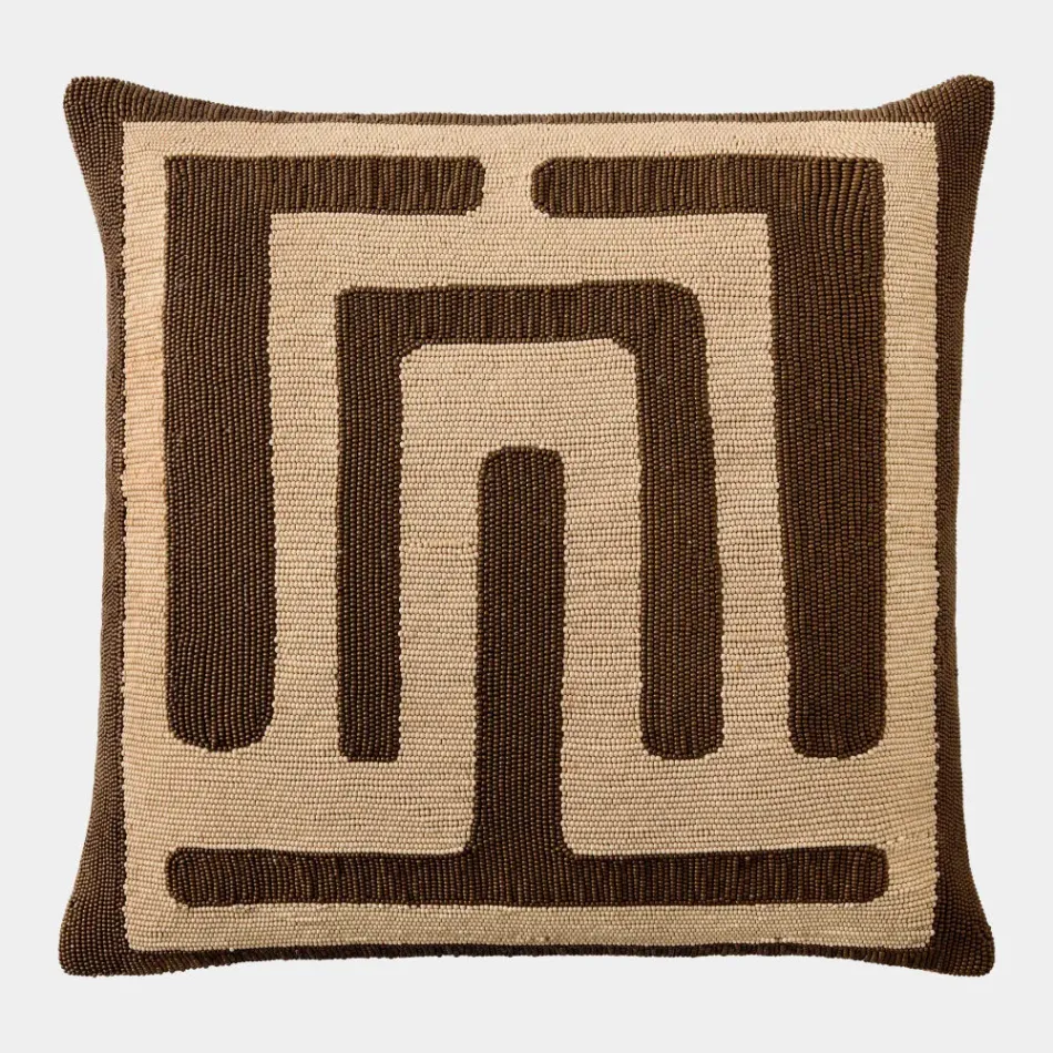 Carthago Latch-Sepia Beaded Pillow
